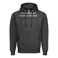 Charcoal Heather i'm an adult, but not like Zipper Hoodie - linhVisuals