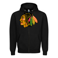 Black the  blackhawks Zipper Hoodie - linhVisuals