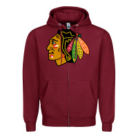 Burgundy the  blackhawks Zipper Hoodie - linhVisuals