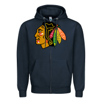 Navy the  blackhawks Zipper Hoodie - linhVisuals