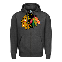 Charcoal Heather the  blackhawks Zipper Hoodie - linhVisuals