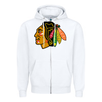 White the  blackhawks Zipper Hoodie - linhVisuals