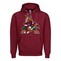 Burgundy the  coyotes Zipper Hoodie - linhVisuals