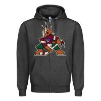 Charcoal Heather the  coyotes Zipper Hoodie - linhVisuals
