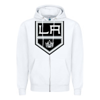 White the LA kings Zipper Hoodie - linhVisuals