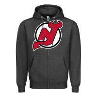Charcoal Heather the NJ devils Zipper Hoodie - linhVisuals