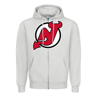 Dove Grey the NJ devils Zipper Hoodie - linhVisuals