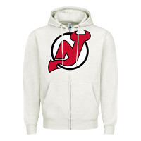 Oatmeal Heather the NJ devils Zipper Hoodie - linhVisuals