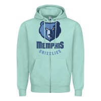 Seafoam memphis Zipper Hoodie - linhVisuals