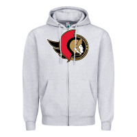 Heather Grey the senators Zipper Hoodie - linhVisuals