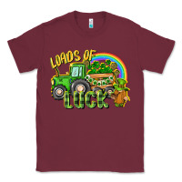 Burgundy Loads of luck tractor Classic Tee - CowGirlArtShop