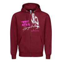 Burgundy the nerve agents Zipper Hoodie - linhVisuals