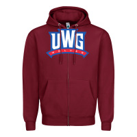Burgundy uwg wolves Zipper Hoodie - linhVisuals