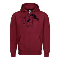 Burgundy cyndaquil Zipper Hoodie - linhVisuals
