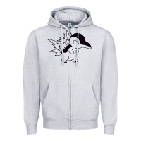Heather Grey cyndaquil Zipper Hoodie - linhVisuals
