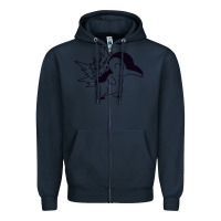 Navy cyndaquil Zipper Hoodie - linhVisuals