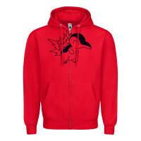 Red cyndaquil Zipper Hoodie - linhVisuals