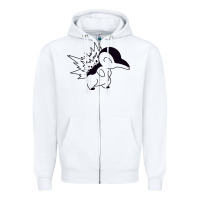 White cyndaquil Zipper Hoodie - linhVisuals