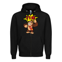 Black donkey kong Zipper Hoodie - linhVisuals