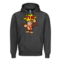 Charcoal Heather donkey kong Zipper Hoodie - linhVisuals