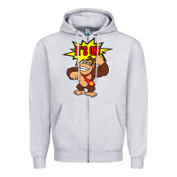 Heather Grey donkey kong Zipper Hoodie - linhVisuals