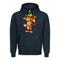 Navy donkey kong Zipper Hoodie - linhVisuals