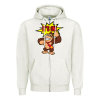 Oatmeal Heather donkey kong Zipper Hoodie - linhVisuals