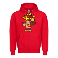 Red donkey kong Zipper Hoodie - linhVisuals