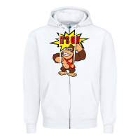 White donkey kong Zipper Hoodie - linhVisuals
