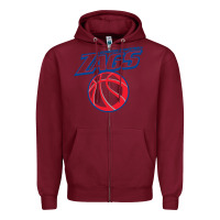 Burgundy gonzaga basketball Zipper Hoodie - linhVisuals