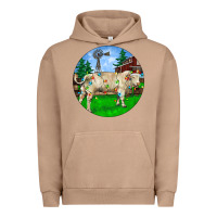 Pigment Burro Christmas Charolais Bull And Barnyard Urban Hoodie - RanaPortraitStore
