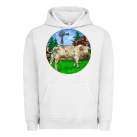 Pigment Lunar Rock Christmas Charolais Bull And Barnyard Urban Hoodie - RanaPortraitStore