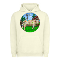 Pigment Pistachio Christmas Charolais Bull And Barnyard Urban Hoodie - RanaPortraitStore
