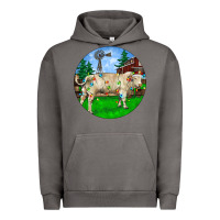 Pigment Tornado Christmas Charolais Bull And Barnyard Urban Hoodie - RanaPortraitStore