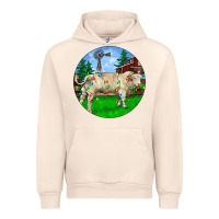 Sandshell Christmas Charolais Bull And Barnyard Urban Hoodie - RanaPortraitStore