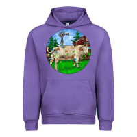 Tulip Christmas Charolais Bull And Barnyard Urban Hoodie - RanaPortraitStore