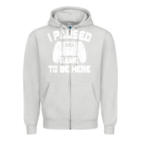 Dove Grey i paused my game to be here Zipper Hoodie - linhVisuals