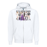 White reputation  okka Zipper Hoodie - linhVisuals