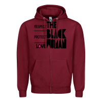 Burgundy respect protect love the black woman Zipper Hoodie - linhVisuals