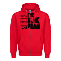 Red respect protect love the black woman Zipper Hoodie - linhVisuals