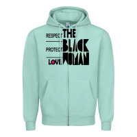Seafoam respect protect love the black woman Zipper Hoodie - linhVisuals