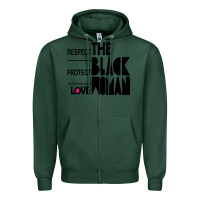 Sports Green respect protect love the black woman Zipper Hoodie - linhVisuals