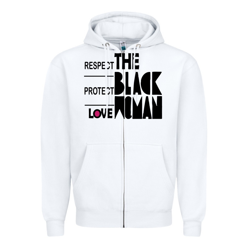 Respect Protect Love The Black Woman Zipper Hoodie by linhVisuals | Teevron