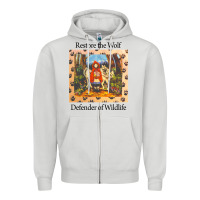 Dove Grey restore the wolf defenders of wildlife Zipper Hoodie - linhVisuals