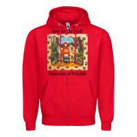 Red restore the wolf defenders of wildlife Zipper Hoodie - linhVisuals