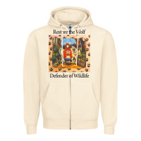 Sandshell restore the wolf defenders of wildlife Zipper Hoodie - linhVisuals