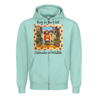 Seafoam restore the wolf defenders of wildlife Zipper Hoodie - linhVisuals