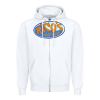White richo surf shop Zipper Hoodie - linhVisuals