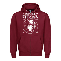 Burgundy lindsey stirling white Zipper Hoodie - linhVisuals