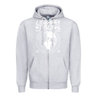 Heather Grey lindsey stirling white Zipper Hoodie - linhVisuals